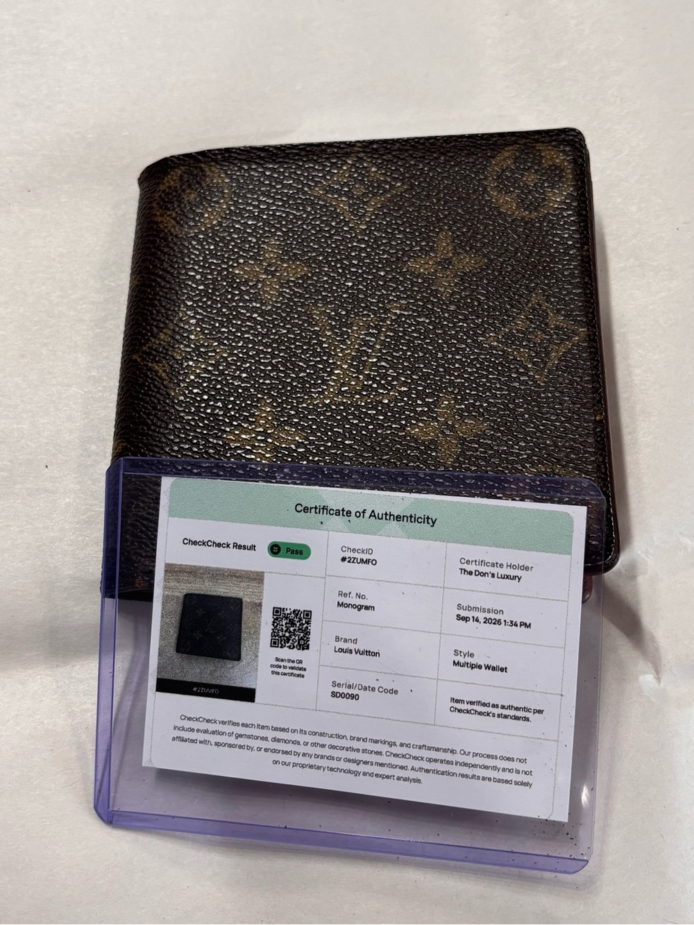 Authentic Louis Vuitton Monogram bifold wallet